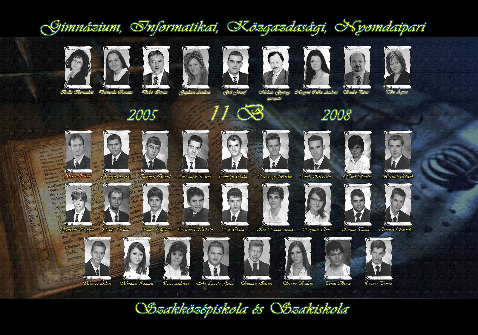 2005-2008 11.B – Gimnázium, Informatikai, Közgazdasági, Nyomdaipari ...